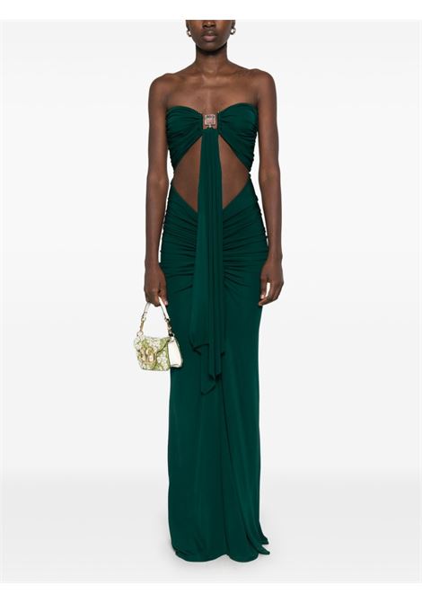 Abito lungo con dettaglio cut-out in verde Christopher esber - donna CHRISTOPHER ESBER | 24033064GRN